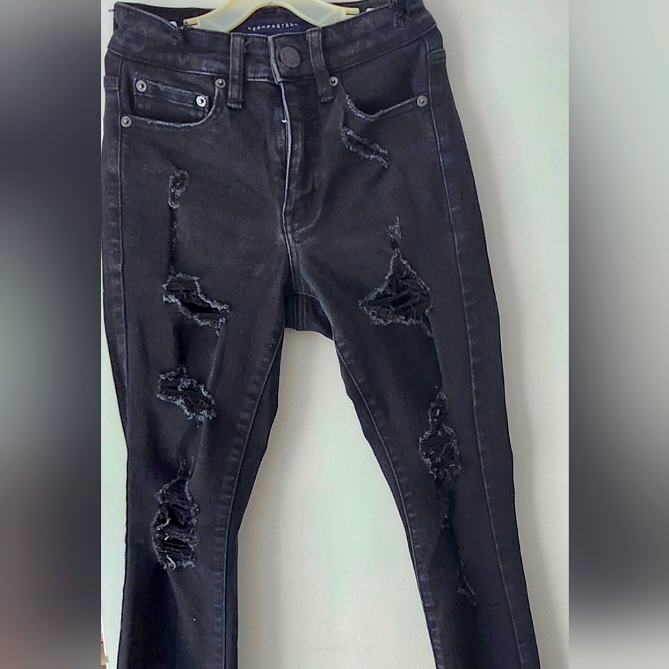 Aeropostale Distressed Black Jeans Size 000